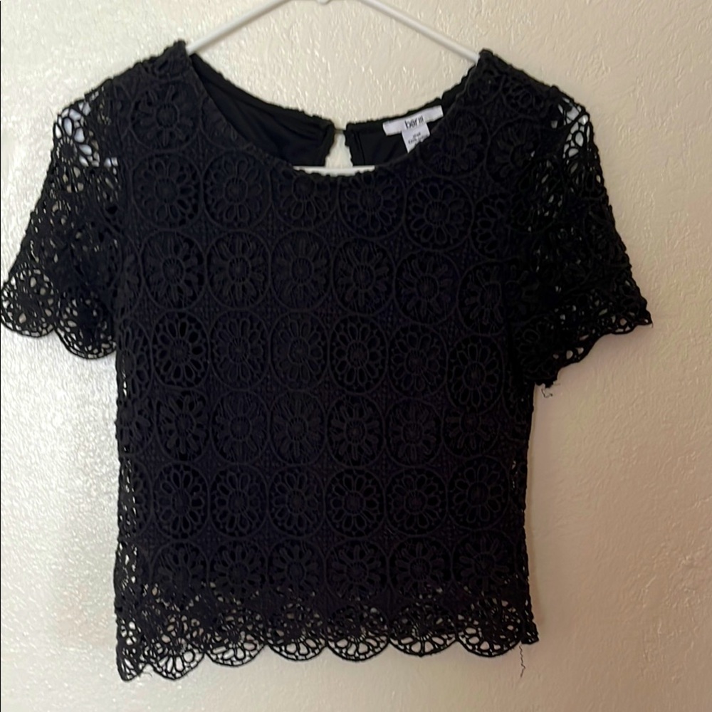 Bar III Black Lace Crop Top